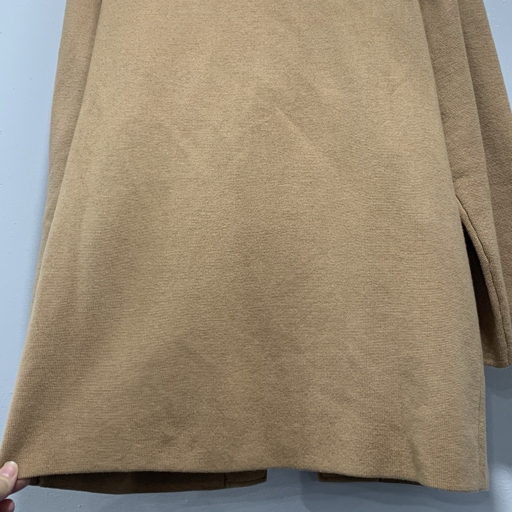 Quince 100% Organic Cotton Knit Blazer Jacket Camel Womens Office Comfort Size L - Picture 7 of 13
